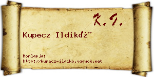 Kupecz Ildikó névjegykártya