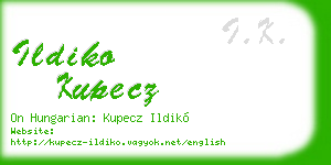 ildiko kupecz business card